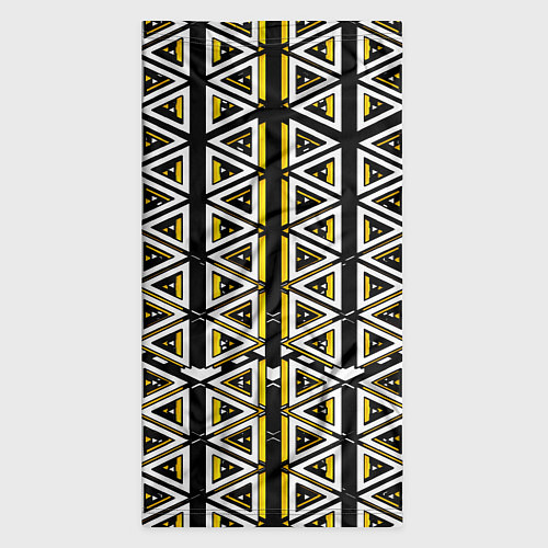 Бандана Жёлто-белые треугольники на чёрном фоне / 3D-принт – фото 3