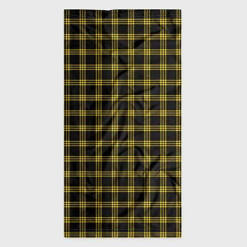 Бандана Чёрный с жёлтыми полосами шотландка / 3D-принт – фото 3