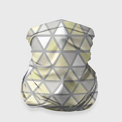 Бандана-труба Паттерн геометрия светлый жёлто-серый, цвет: 3D-принт