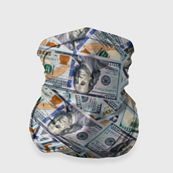 Бандана-труба Банкноты сто долларов, цвет: 3D-принт