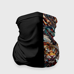 Бандана-труба Тату ирезуми дракона тигр лис и самурай, цвет: 3D-принт