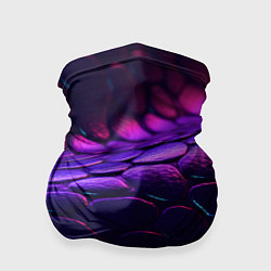 Бандана-труба Фиолетовая абстрактная текстура неоновая, цвет: 3D-принт