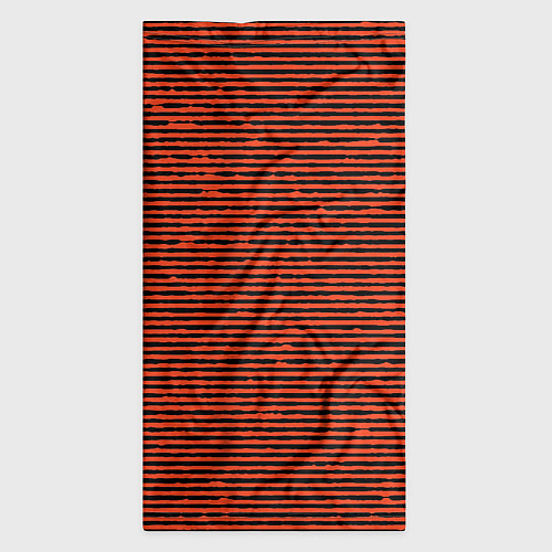 Бандана Чёрно-оранжевый полосатый / 3D-принт – фото 3