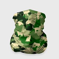 Бандана-труба Коты на камуфляже, цвет: 3D-принт