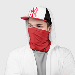 Бандана-труба Паттерн алый контур губ на красном - lips red, цвет: 3D-принт — фото 2