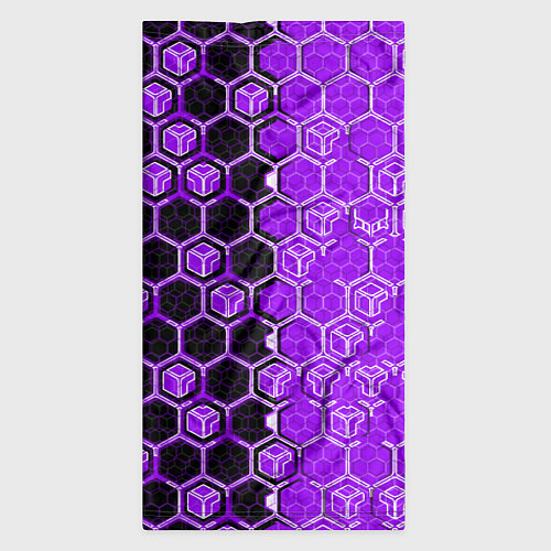 Бандана Техно-киберпанк шестиугольники фиолетовый и чёрный / 3D-принт – фото 3