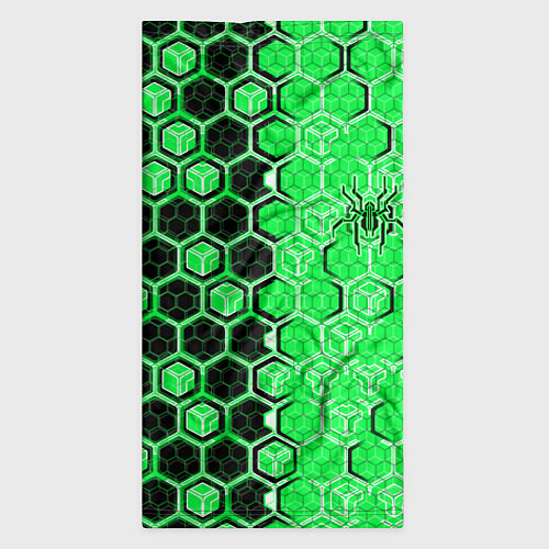 Бандана Техно-киберпанк шестиугольники зелёный и чёрный с / 3D-принт – фото 3