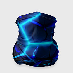 Бандана Яркие голубые неоновые плиты в разломе