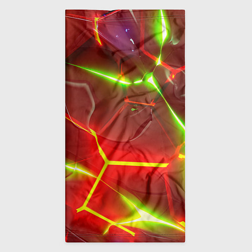 Бандана Неоновые красные плиты с ярким светом / 3D-принт – фото 3