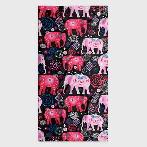 Бандана Орнамент разноцветных слонов / 3D-принт – фото 3