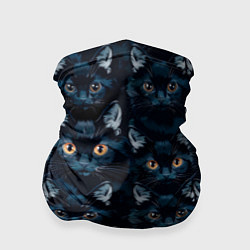 Бандана-труба Черные котята, цвет: 3D-принт