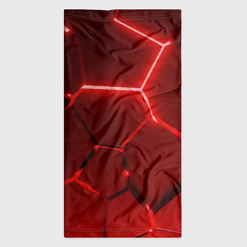 Бандана Яркие красные неоновые плиты в разломе / 3D-принт – фото 3
