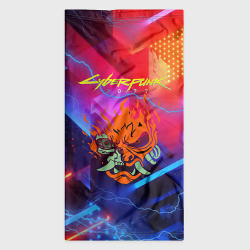 Бандана Cyberpunk logo - neon geometry / 3D-принт – фото 3