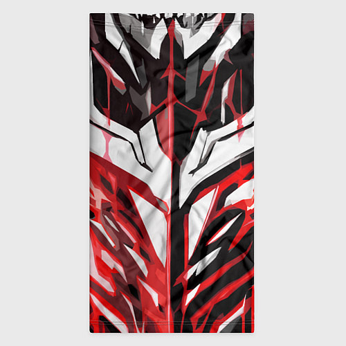 Бандана Агрессивная красно-белая абстракция на чёрном фоне / 3D-принт – фото 3
