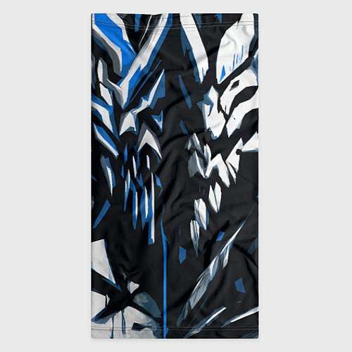 Бандана White and blue abstraction on a black background / 3D-принт – фото 3