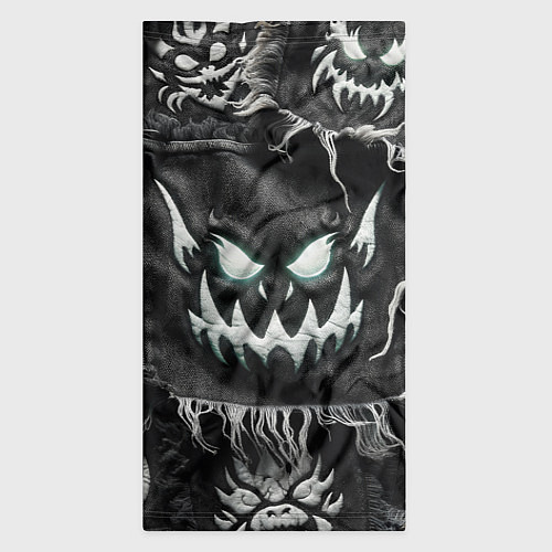 Бандана Облик монстра на пэчворк джинсах / 3D-принт – фото 3