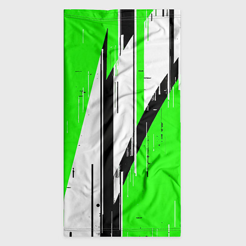 Бандана Black and white vertical stripes on a green backgr / 3D-принт – фото 3