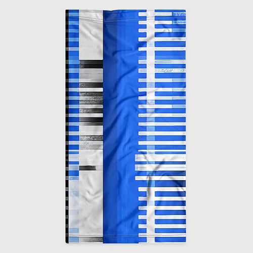 Бандана White stripes on a black and blue background / 3D-принт – фото 3