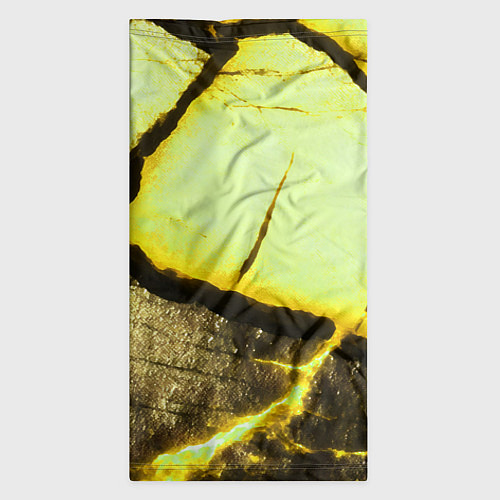 Бандана Трещины на абстрактном жёлтом фоне / 3D-принт – фото 3