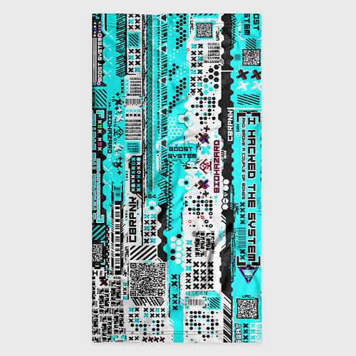 Бандана Киберпанк паттерн голубой / 3D-принт – фото 3