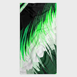 Бандана-труба Зелёно-белая абстракция на чёрном фоне, цвет: 3D-принт — фото 2