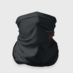 Бандана-труба Вязью Татьяна - красная надпись, цвет: 3D-принт
