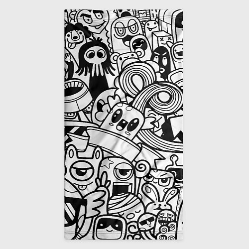 Бандана Black and white doddle monsters / 3D-принт – фото 3