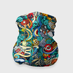 Бандана-труба Спортивный инвентарь коллаж, цвет: 3D-принт