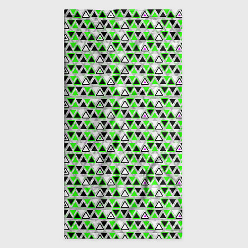 Бандана Green and black triangles on a white background / 3D-принт – фото 3