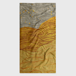Бандана-труба Золотые волны на сером текстура, цвет: 3D-принт — фото 2