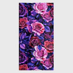 Бандана-труба Разноцветные цветы - синие розы паттерн, цвет: 3D-принт — фото 2