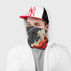 Бандана-труба Красно-черная потертая текстура, цвет: 3D-принт — фото 2