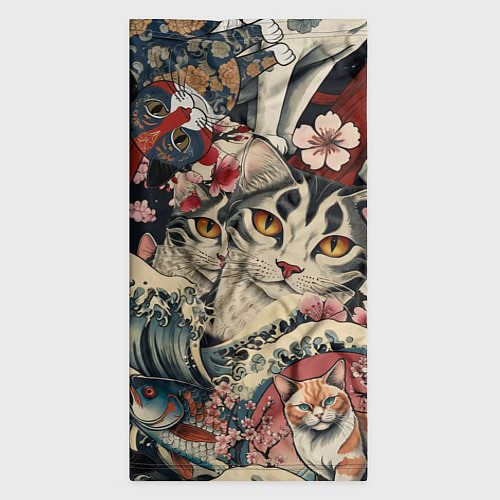 Бандана Котики и рыбки в сакуре / 3D-принт – фото 3