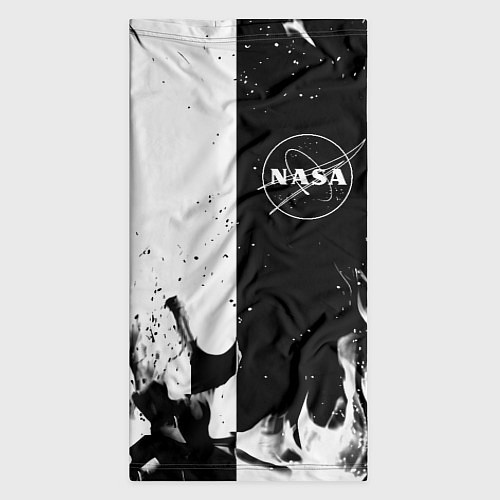 Бандана Nasa черно белый огонь / 3D-принт – фото 3