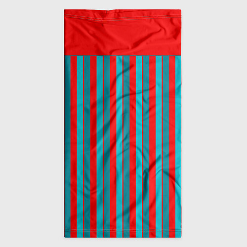 Бандана Красно синий комбинированный узор с полосами / 3D-принт – фото 3