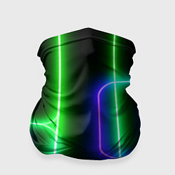 Бандана-труба Color blue black green stripe, цвет: 3D-принт
