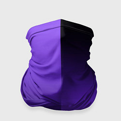 Бандана-труба Чёрно-сиреневый градиент пополам, цвет: 3D-принт