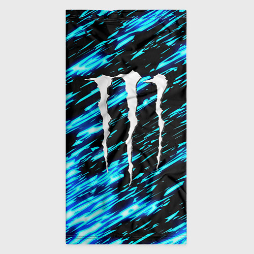 Бандана Monster energy штрихи голубых неоновых красок / 3D-принт – фото 3