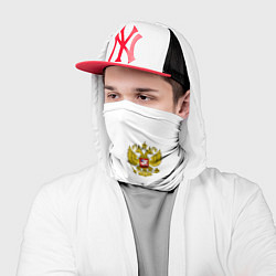 Бандана-труба Россия черно белые краски, цвет: 3D-принт — фото 2