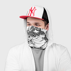 Бандана-труба Татуировка дракона на белом, цвет: 3D-принт — фото 2