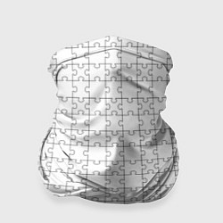 Бандана-труба Белые пазлы паттерн, цвет: 3D-принт