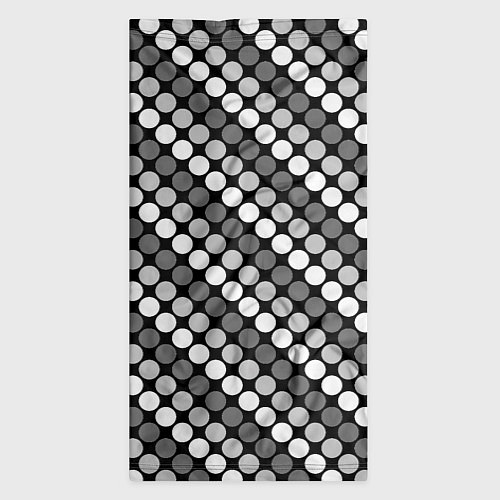 Бандана Белый серый горох на черном ретро / 3D-принт – фото 3
