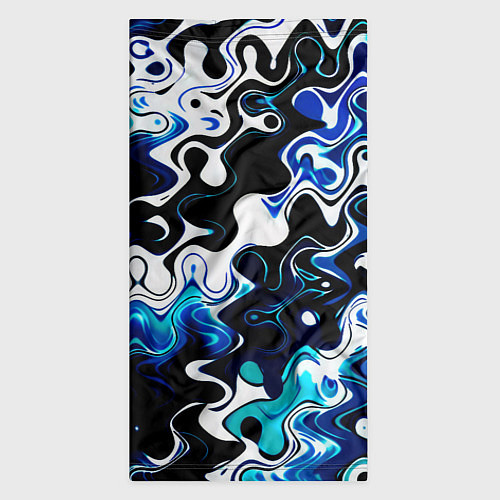 Бандана Абстракция разлитые краски чёрно-сине-белый / 3D-принт – фото 3