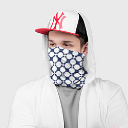 Бандана-труба Серо-белый узор в клетку и горох ретро, цвет: 3D-принт — фото 2