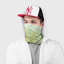 Бандана-труба Абстракция - white waves on green background, цвет: 3D-принт — фото 2