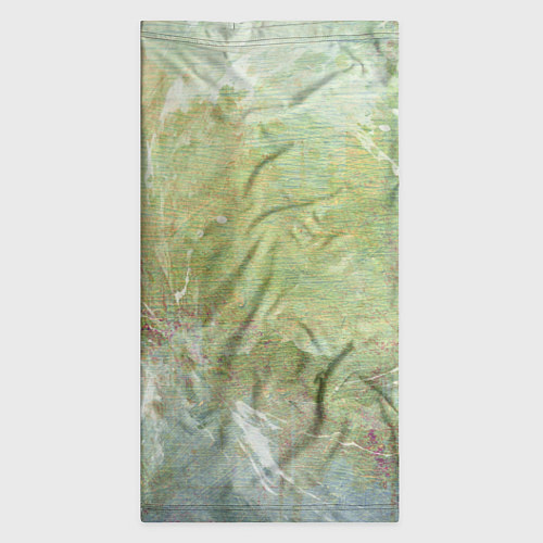 Бандана Абстракция - white waves on green background / 3D-принт – фото 3