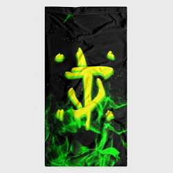 Бандана-труба Doom кислотное лого огненный, цвет: 3D-принт — фото 2