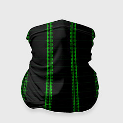 Бандана-труба Color black cage green stripes, цвет: 3D-принт