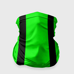 Бандана-труба Color black and green stripes, цвет: 3D-принт