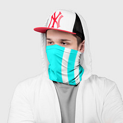 Бандана-труба Color blue white stripes, цвет: 3D-принт — фото 2